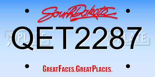 QET2287 South Dakota License Plate