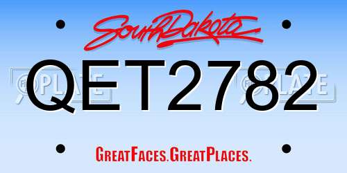 QET2782 South Dakota License Plate