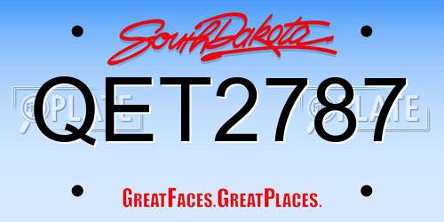 QET2787 South Dakota License Plate