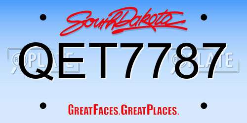 QET7787 South Dakota License Plate