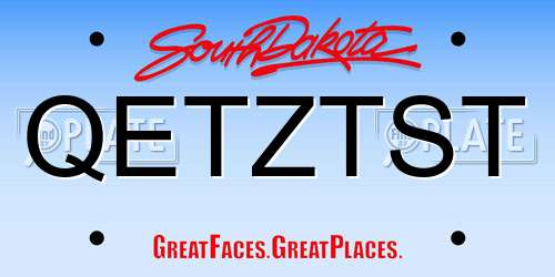 QETZTST South Dakota License Plate