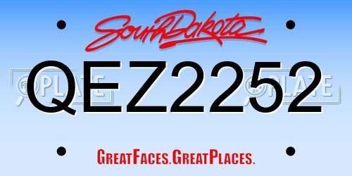 QEZ2252 South Dakota License Plate