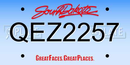 QEZ2257 South Dakota License Plate