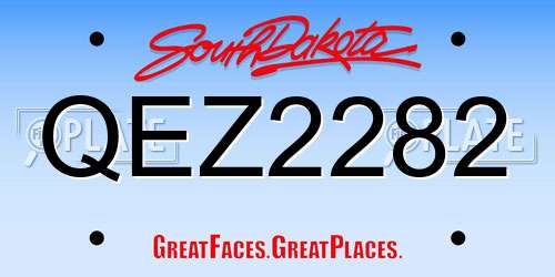 QEZ2282 South Dakota License Plate