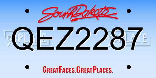 QEZ2287 South Dakota License Plate