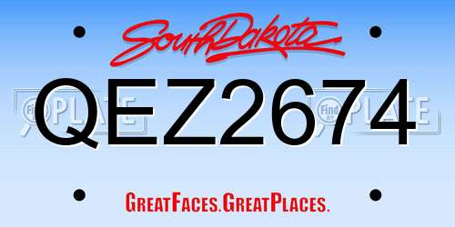 QEZ2674 South Dakota License Plate