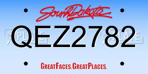 QEZ2782 South Dakota License Plate