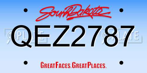 QEZ2787 South Dakota License Plate