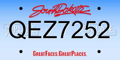 QEZ7252 South Dakota License Plate