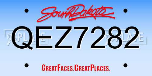 QEZ7282 South Dakota License Plate