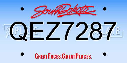 QEZ7287 South Dakota License Plate