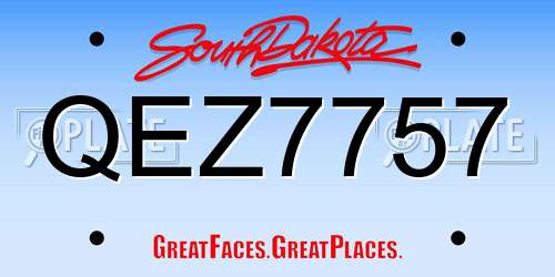 QEZ7757 South Dakota License Plate