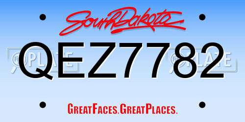 QEZ7782 South Dakota License Plate