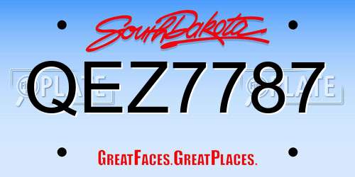QEZ7787 South Dakota License Plate