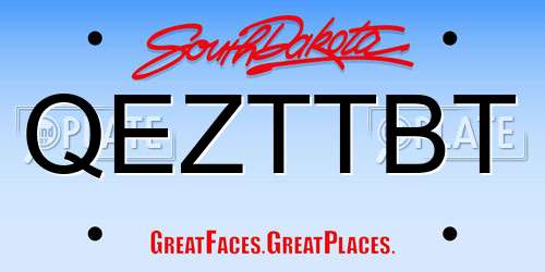 QEZTTBT South Dakota License Plate