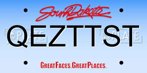 QEZTTST South Dakota License Plate