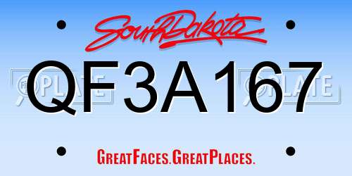 QF3A167 South Dakota License Plate