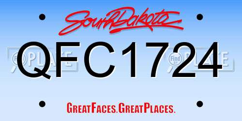 QFC1724 South Dakota License Plate