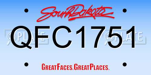 QFC1751 South Dakota License Plate