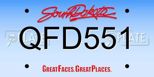 QFD551 South Dakota License Plate