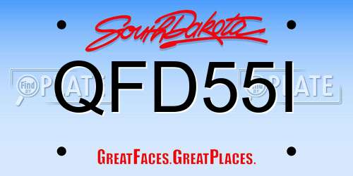 QFD55I South Dakota License Plate