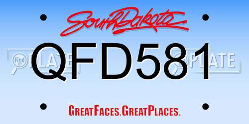 QFD581 South Dakota License Plate