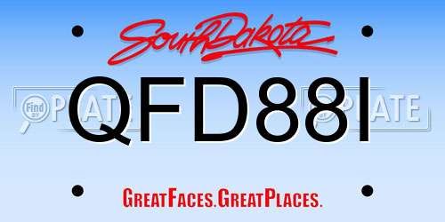 QFD88I South Dakota License Plate
