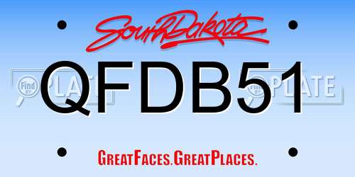 QFDB51 South Dakota License Plate