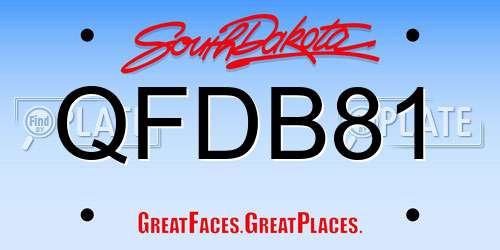 QFDB81 South Dakota License Plate