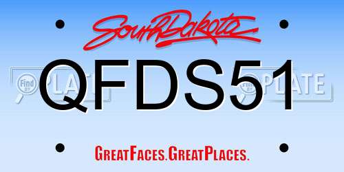 QFDS51 South Dakota License Plate
