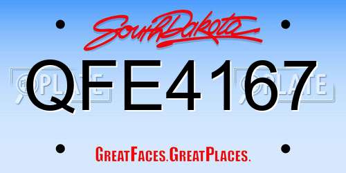 QFE4167 South Dakota License Plate