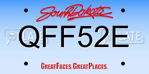 QFF52E South Dakota License Plate