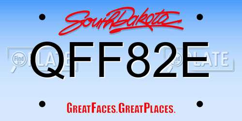 QFF82E South Dakota License Plate