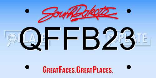QFFB23 South Dakota License Plate