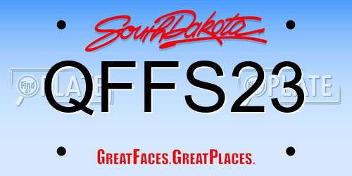 QFFS23 South Dakota License Plate