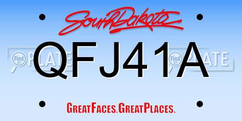QFJ41A South Dakota License Plate