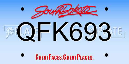 QFK693 South Dakota License Plate