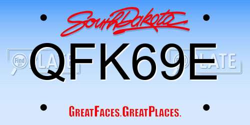 QFK69E South Dakota License Plate
