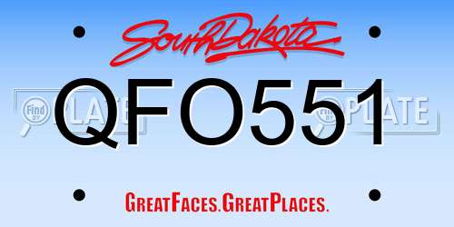 QFO551 South Dakota License Plate