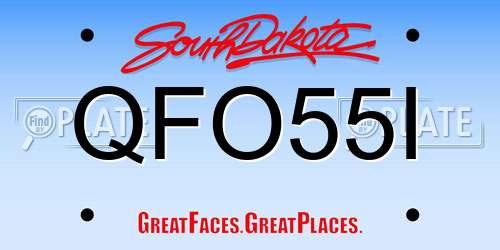 QFO55I South Dakota License Plate