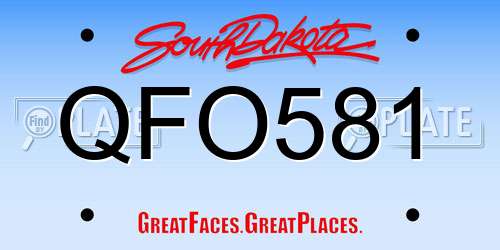 QFO581 South Dakota License Plate
