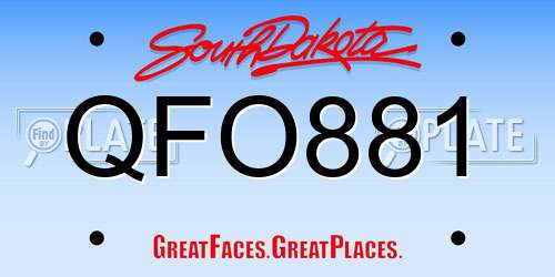 QFO881 South Dakota License Plate