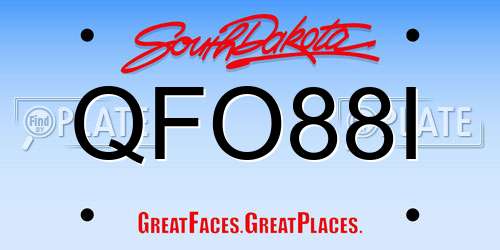 QFO88I South Dakota License Plate