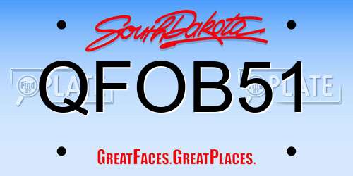 QFOB51 South Dakota License Plate
