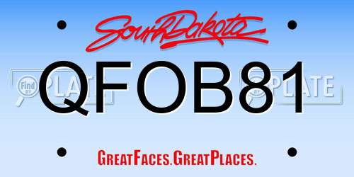 QFOB81 South Dakota License Plate