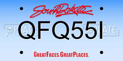 QFQ55I South Dakota License Plate