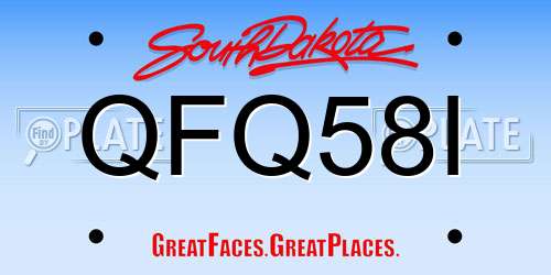 QFQ58I South Dakota License Plate