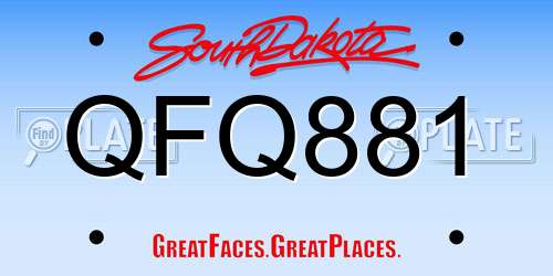 QFQ881 South Dakota License Plate