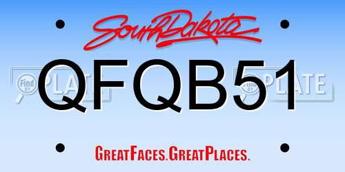 QFQB51 South Dakota License Plate