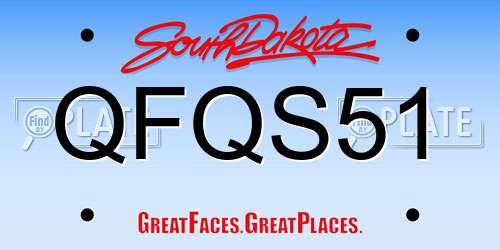 QFQS51 South Dakota License Plate